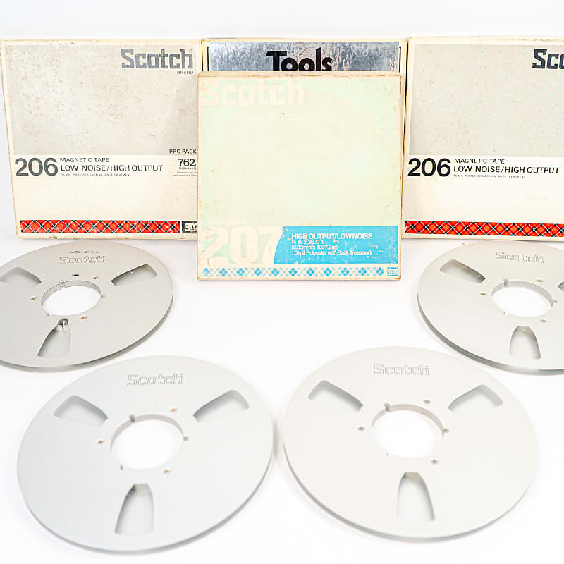 Scotch Metal Tape Reels Empty with Boxes - Set of 4 - 10 x 1/4