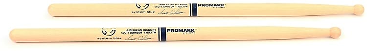 Promark Scott Johnson Signature Marching Drumsticks - Natural Hickory image 1