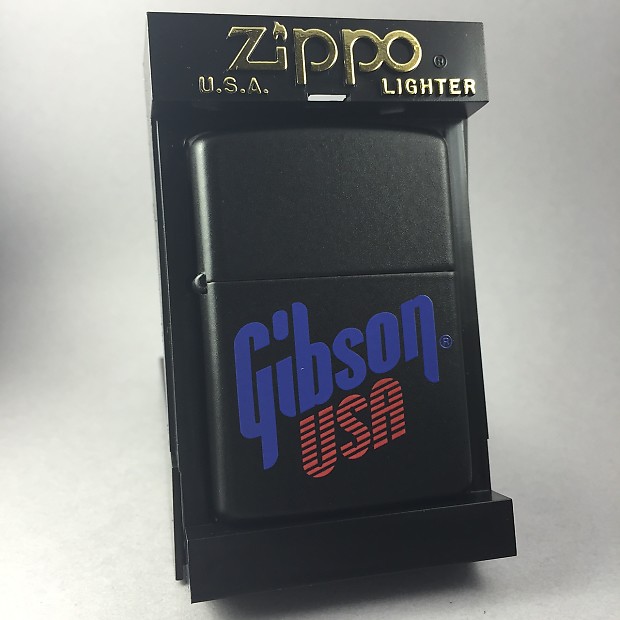 1996 Zippo Gibson USA Guitars Lighter Black Matte | Reverb