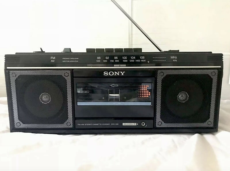 Vintage 80's Black SONY Radio Cassette Portable Stereo Boom Box CFS-1200  READ