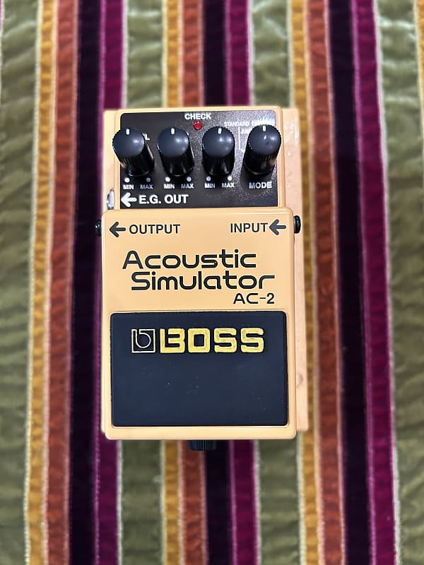 Boss AC-2 Acoustic Simulator (Silver Label) 1997 - 2006 - Yellow W/ Box image 1