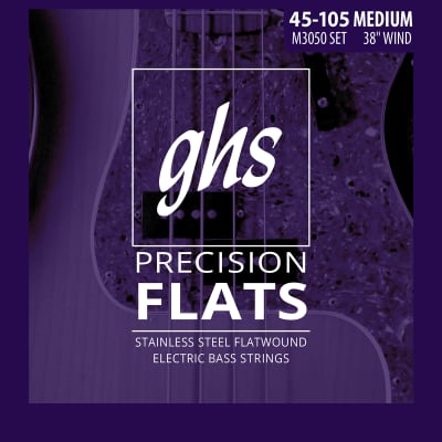 GHS M3050 Precision Bass Flats Flatwound Bass Guitar Strings gauges 45-105