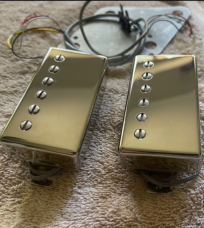 Gibson Burstbucker 1 and 2 Pickup Set 2019. Nickel w/ tuners and