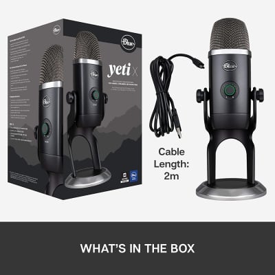 Blue Yeti X Professional Condenser USB Microphone with High-Res Metering, LED Lighting & Blue Voice Effects for Gaming, Streaming & Podcasting On PC & Mac image 3