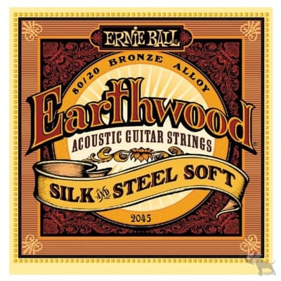 Ernie Ball 2045 Earthwood 80/20 Bronze Silk and Steel Soft Acoustic Guitar Strings (11-52)