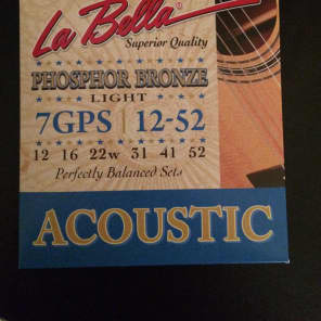La Bella 7GPS Phosphor Bronze Acoustic Guitar Strings - Light (12-52)