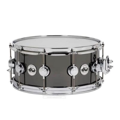 DW Collectors Black Nickel Over Brass Snare Drum 14x6.5 Chrome Hardware image 2