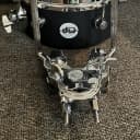 DW Design Series Concert Tom 2-pack - 8/10 inch - Black Satin ! Mint! Plus Mount and Upgraded Remo Pinstripe Ebony Drumheads !!