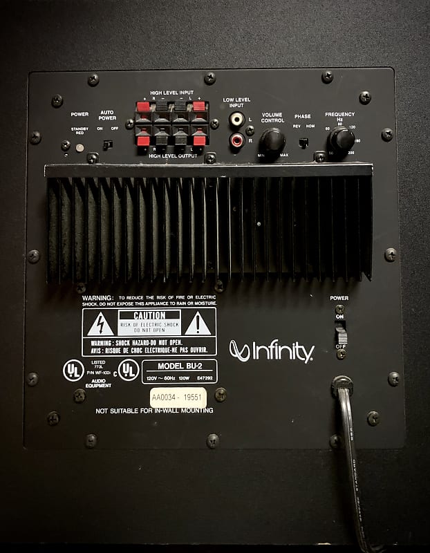 INFINITY BU2 SUB SUBWOOFER 100w Reverb