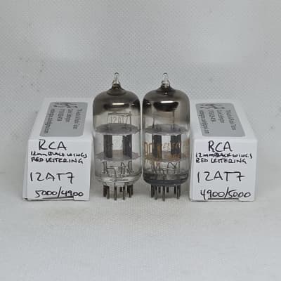 RCA 12AT7 Black Plate Square Getter Matched (2.0%) Pair NOS 12AT7 ECC81