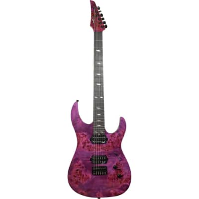 Legator N6SS Ninja 6 Super Shred Guitar, Ebony Fretboard, High Gloss Magenta Burl for sale