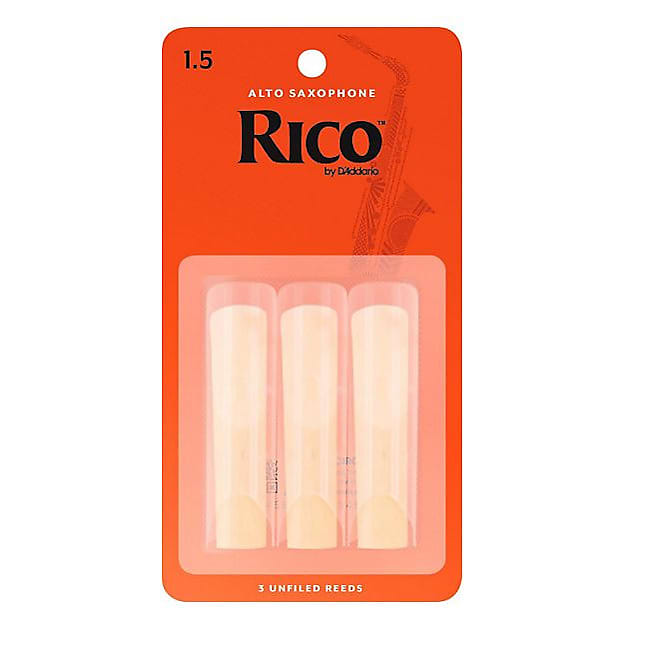 Rico Alto Saxophone Reeds, Pack of 3 Strength 1.5 image 1