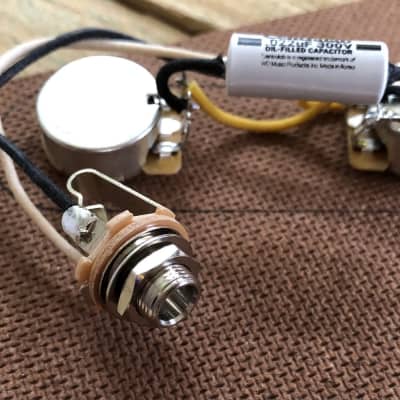 Deluxe Nashville Telecaster Style Wiring Harness CTS 250K mod oil capacitor image 9