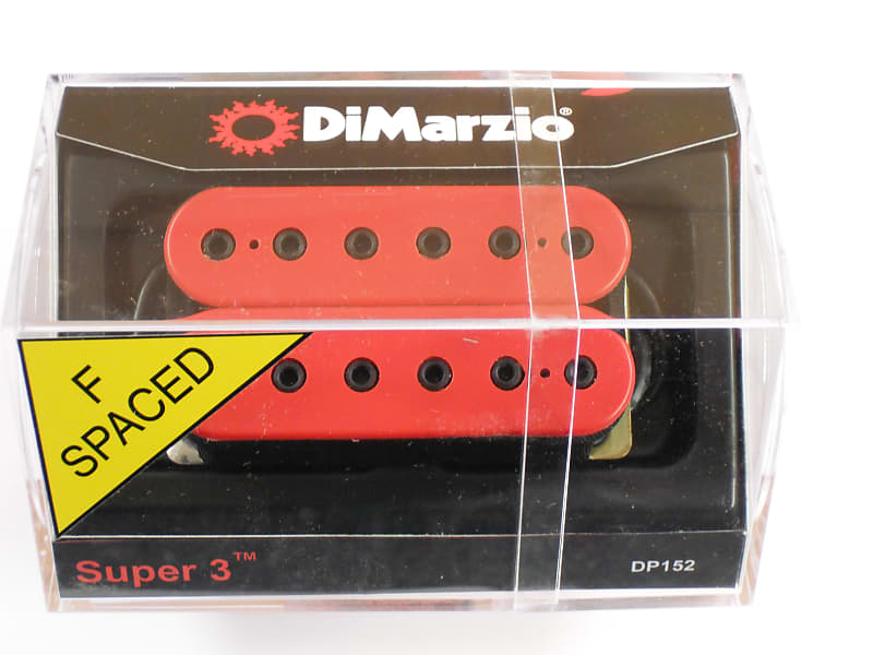 DiMarzio F-spaced Super 3 Bridge Humbucker Red W/Black Poles DP