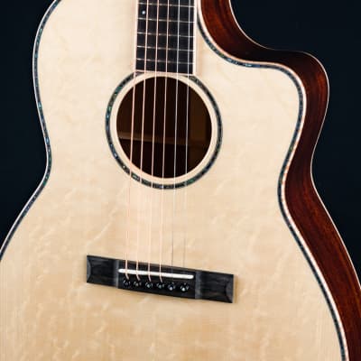 Huss and Dalton FS-41 African Mahogany and Bearclaw Italian Spruce with Paua Pearl NEW image 7