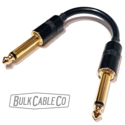 Marshall Channel Jumper Cable - George L's .225 - Short Straight Stubby Connectors - Black / Gold - JMP JTM Plexi