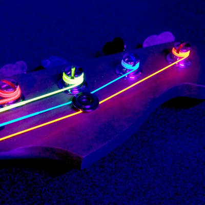 2-Pack DR Strings NMCE-9 Multi-Color Neon Rocksmith Electric Strings, Light Gauge image 4