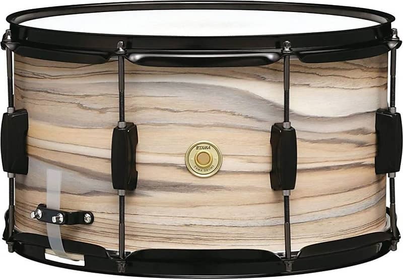 Tama Woodworks 14"x8" Snare Drum, Natural Zebrawood Wrap image 1