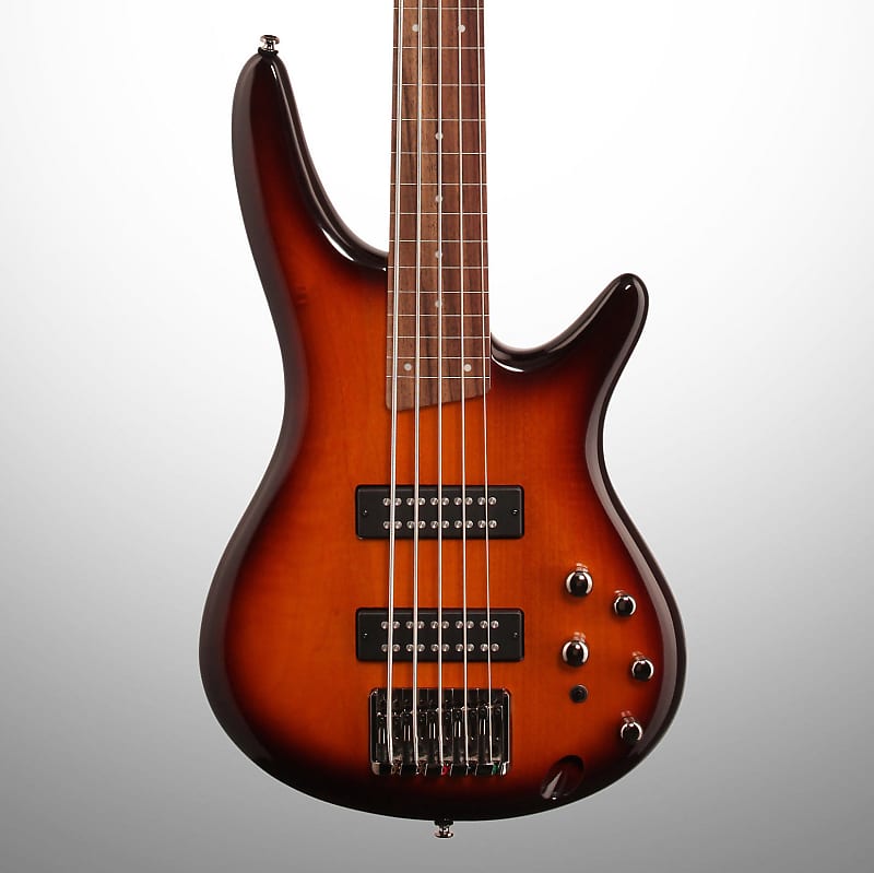 Ibanez SR375EF Fretless Electric Bass, 5-String, Brown Burst image 1