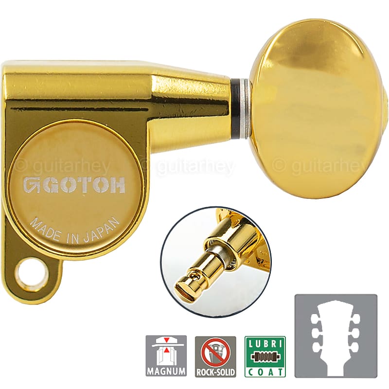 NEW Gotoh SG360-05 MG Locking Tuning Keys Schaller Mini M6 Style 3x3 - GOLD image 1