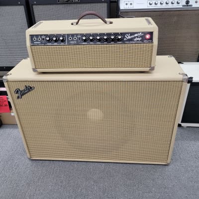 Fender Blackface Piggyback Showman with 85 watt 2 channel Head and 1x15 Cab 1967 - Blonde image 2