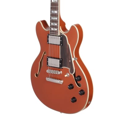 D'Angelico Deluxe Mini DC Limited Edition Semi-hollowbody Electric Guitar - Rust image 5
