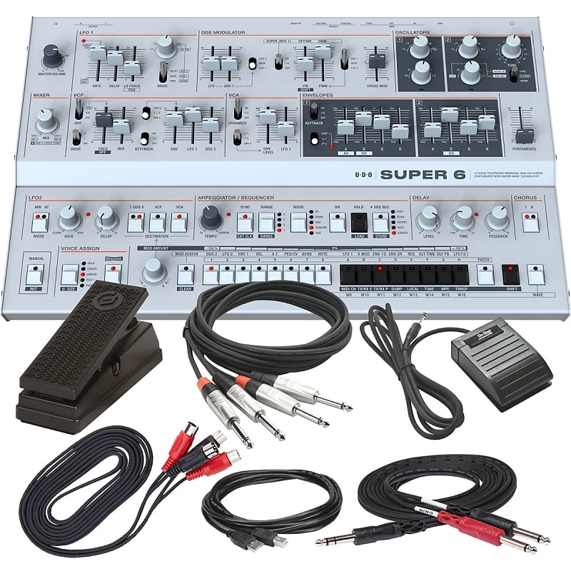 UDO Audio Super 6 Desktop 12-Voice Polyphonic Synthesizer - Cable Kit image 1