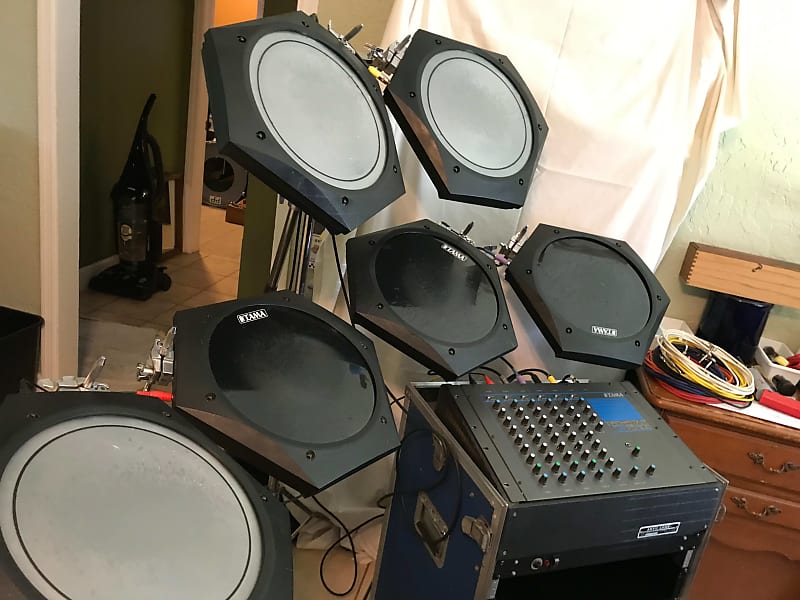 Tama Techstar TS306 and five TS100 BK pad w/ accessories 1985 - Black image 1