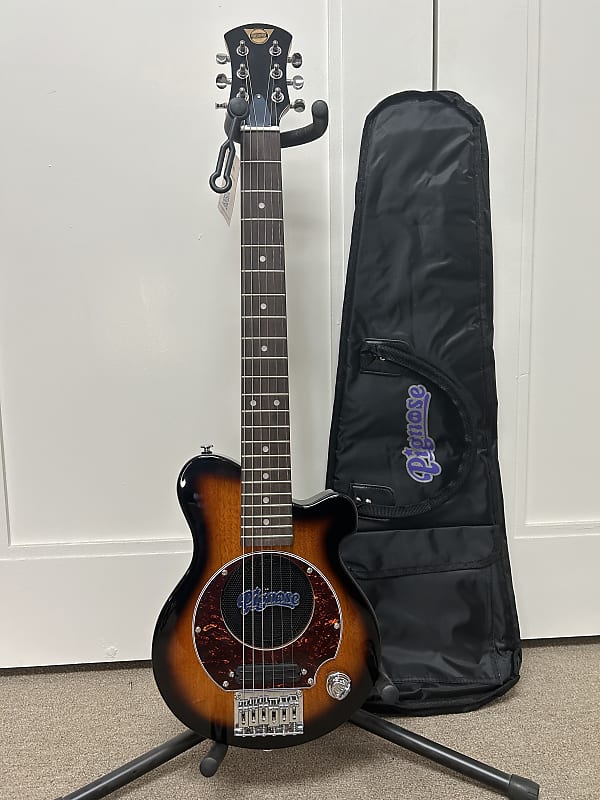 Pignose PGG-200 Mini Electric Travel Guitar - Brown Sunburst w/Gig Bag image 1