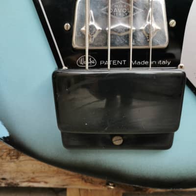 1965 Wandré Davoli Tigre 4-String Basso Light Blue With Hard Case image 4