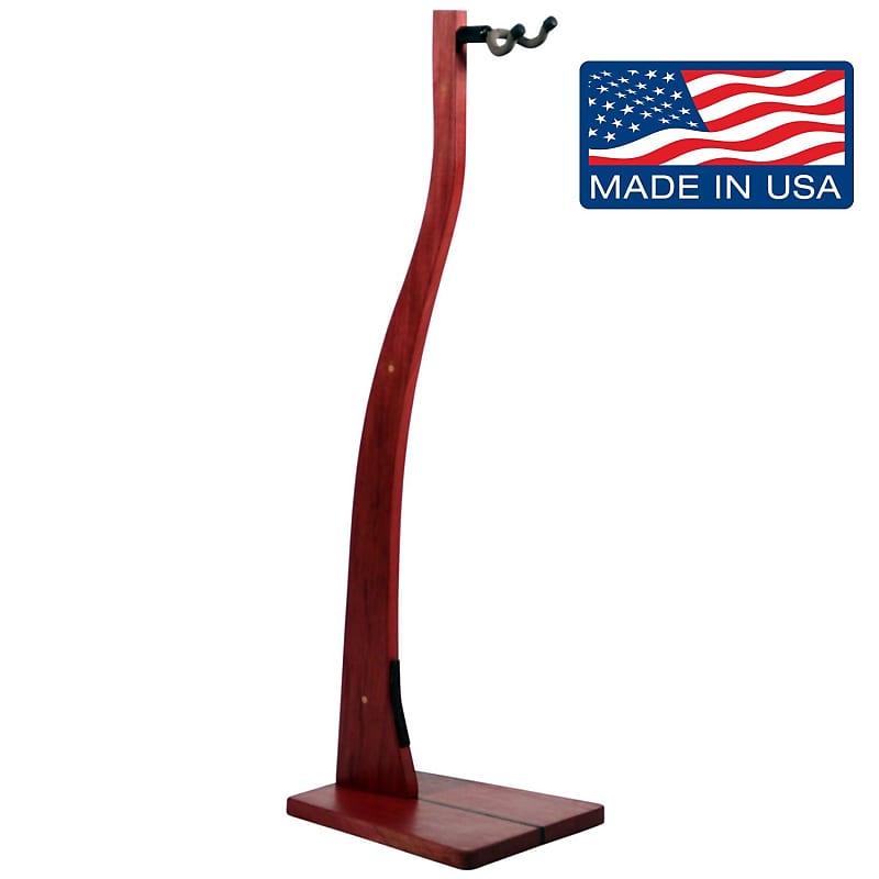 Zither Wooden Guitar Stand - Solid Purple Heart Wood - Best for Acoustic, Electric, or Classical image 1