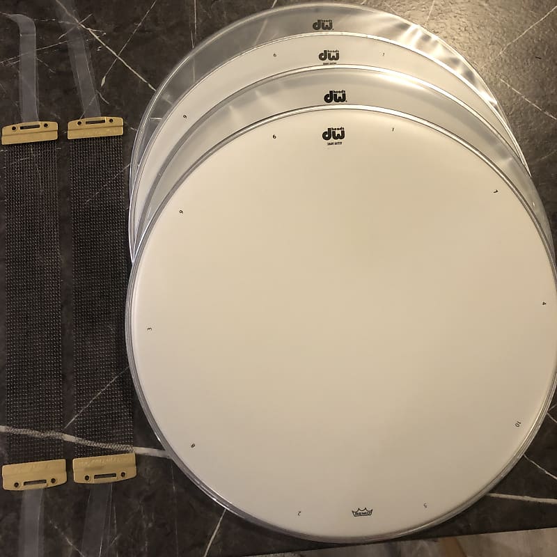 2 SETS of DW Factory Snare Drum Heads Batter & Resonant & Reverb