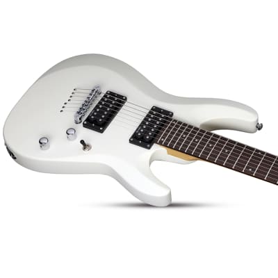 Schecter Guitars 438 C-7 Deluxe 7-String Guitar, Rosewood Fretboard, Satin White image 3