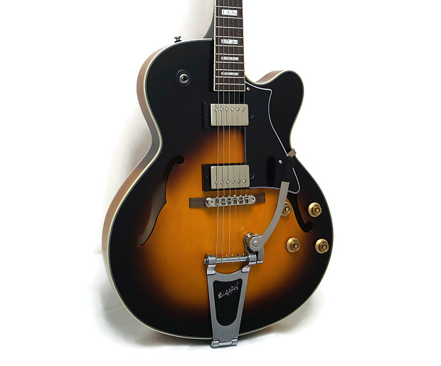 Cort Yorktown-BV TAB Single Cutaway Hollow Body with Humbuckers and Bigsby Tobacco Burst image 1
