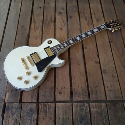Electric Guitar Randy Rhoads Fernandes Burny RLC-55 RR AWT Les Paul, Aged White image 3