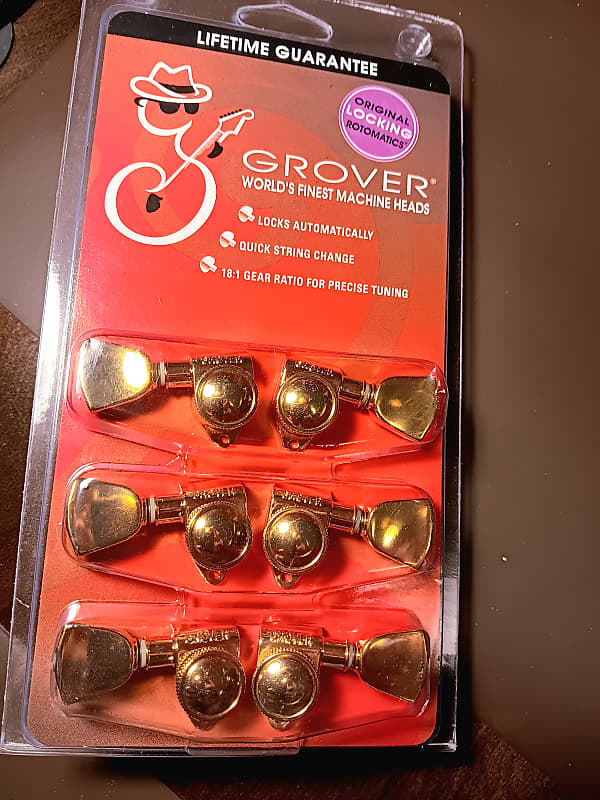 Grover 502g Roto Grip Locking Rotomatic Tuners 33 Gold Reverb 1469