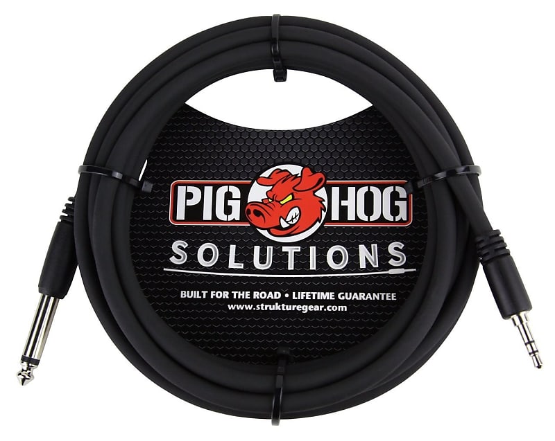 Pig Hog 10FT 3.5mm TRS to 1/4" Mono image 1