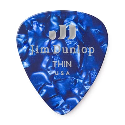 Dunlop Geniune Celluloid Classics Picks (12 Pack, Thin, Blue Pearl) image 1