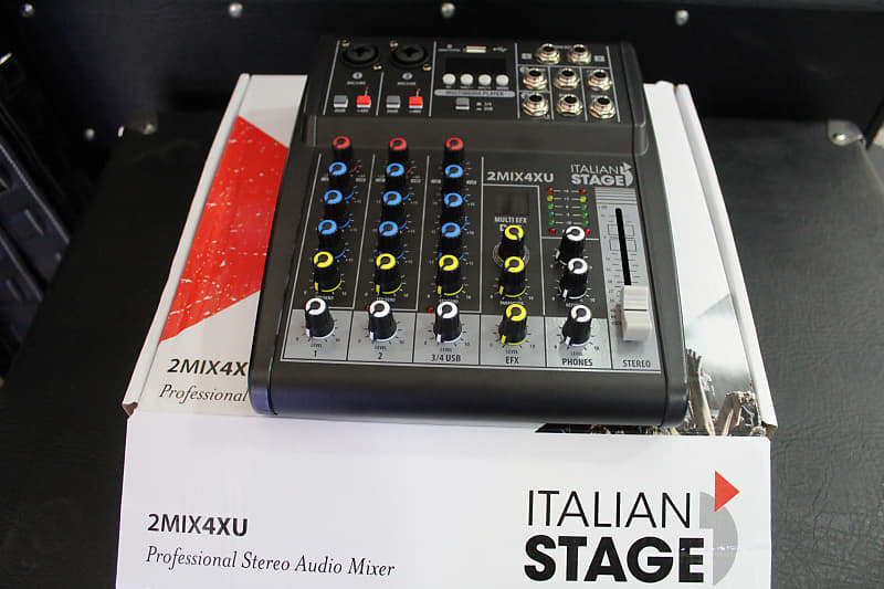 Italian Stage IS 2MIX4FXU Mixer audio stereo 4 canali + DSP Multi FX e