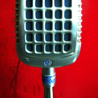 Vintage 1950's Shure 737A crystal super cardioid microphone w period desk stand PROP DISPLAY image 4