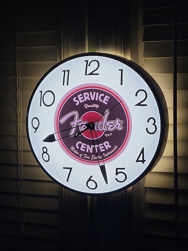 Pam Clocks Fender Guitars Dealer Style Light Up Clock Fender Reverb