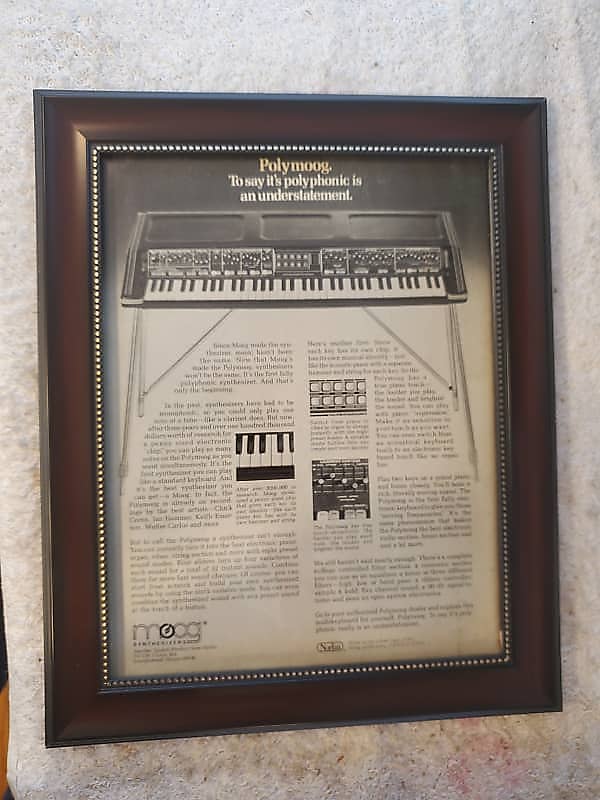 1976 Moog Synthesizers Promotional Ad Framed Moog Polymoog Original image 1
