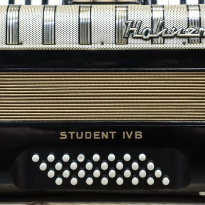 Hohner Student IVB 32-Bass 26-Key 3-Switch Black & Gold Piano Accordion w/Case image 7