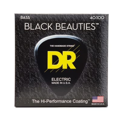 DR BKB-40 Black Beauties Coated Electric Bass Strings - Light (40-100) image 1