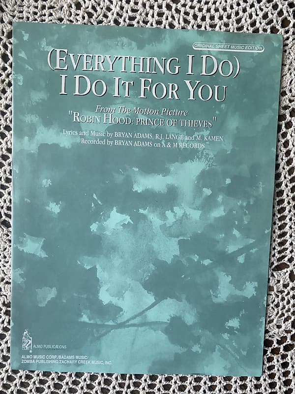 Almo publications Everything I Do (I Do It For You) sheet Reverb