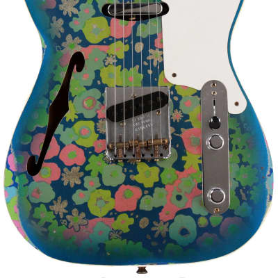 Fender Custom Shop LTD Double Esquire Thinline Custom Relic, Blue Flower image 7