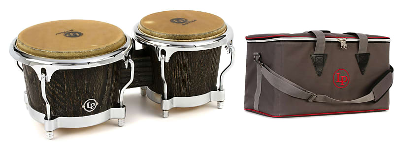 Latin Percussion Uptown Series Bongos - Sculpted Ash  Bundle with Latin Percussion Ultra-Tek Touring Series Bongo Bag image 1
