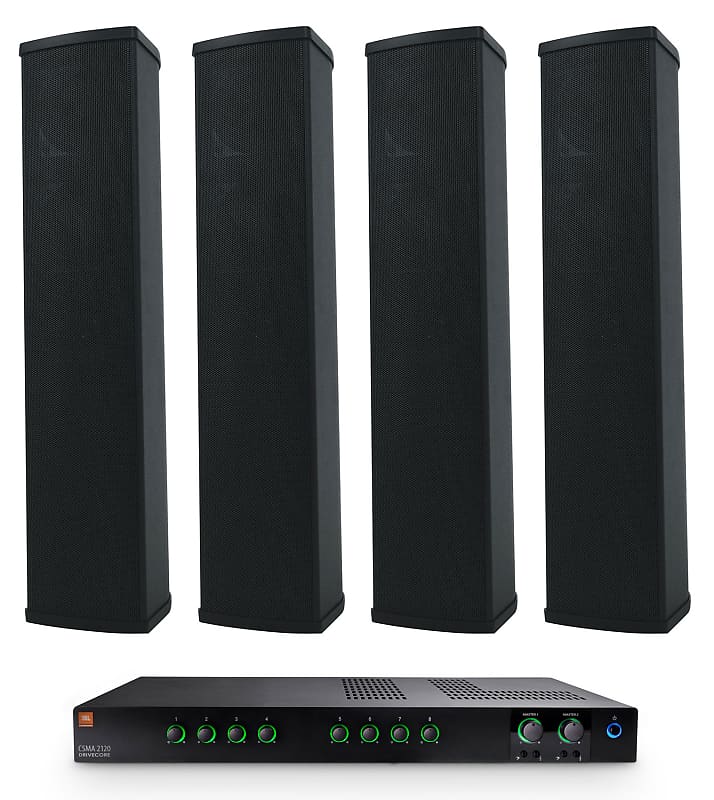 JBL CSMA 2120 Commercial 70v Amplifier+(4) Column Line Array Reverb