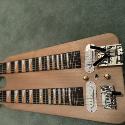 LAP STEEL guitar double neck Mahogany, home assembly open D and C6 with benders image 25