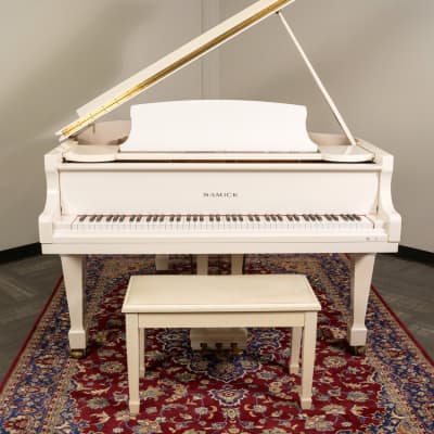 Samick 5'1" SG-155 Baby Grand Piano | Polished White image 3